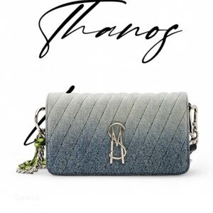 Steve Madden Quilted Denim wallet on chain  Crossbody Bag
